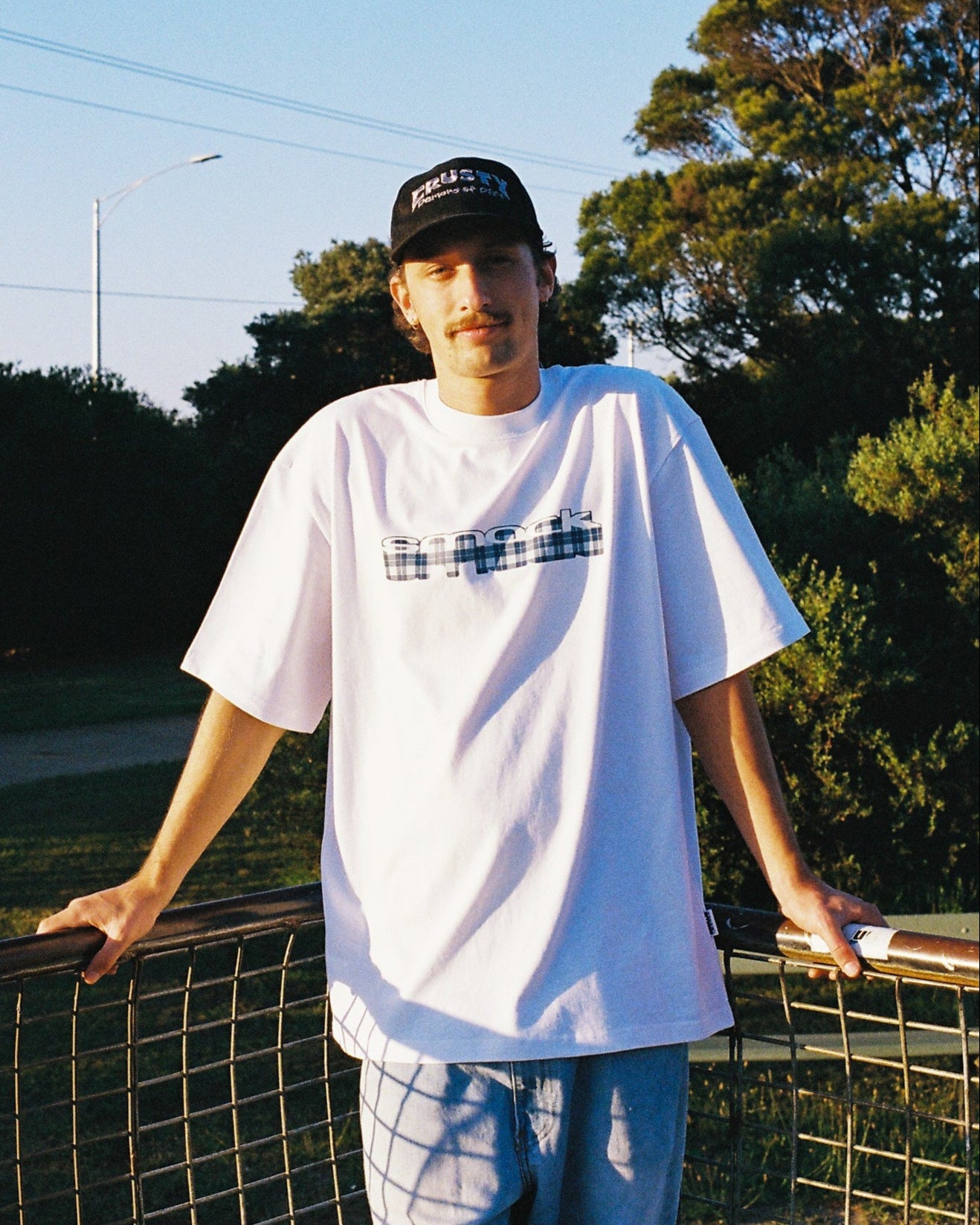 t-shirt plaid sunken - white