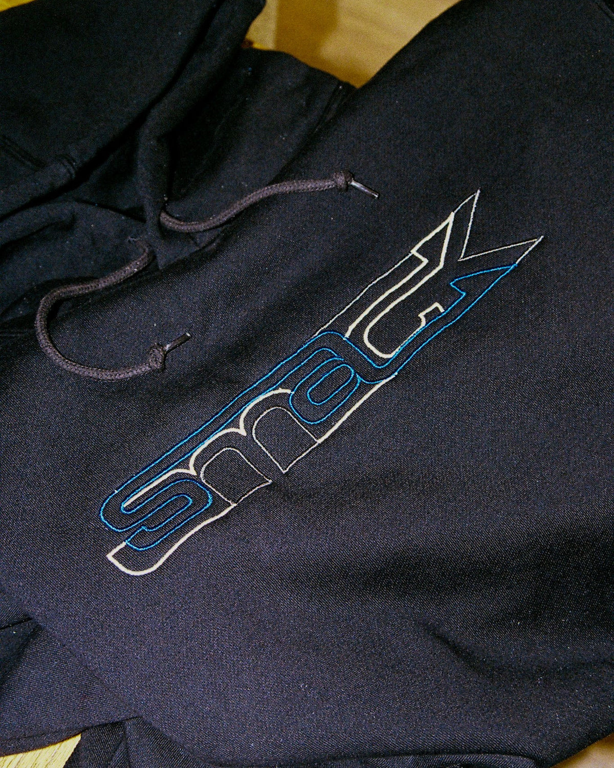 hoodie arrows - blue + cream + ash embroidery
