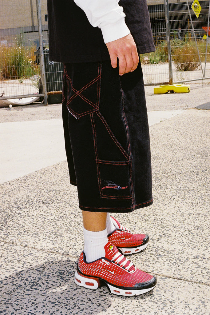 black barbwire shorts