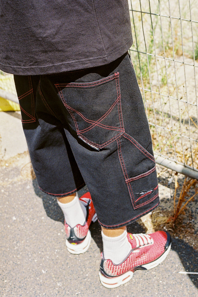 black barbwire shorts