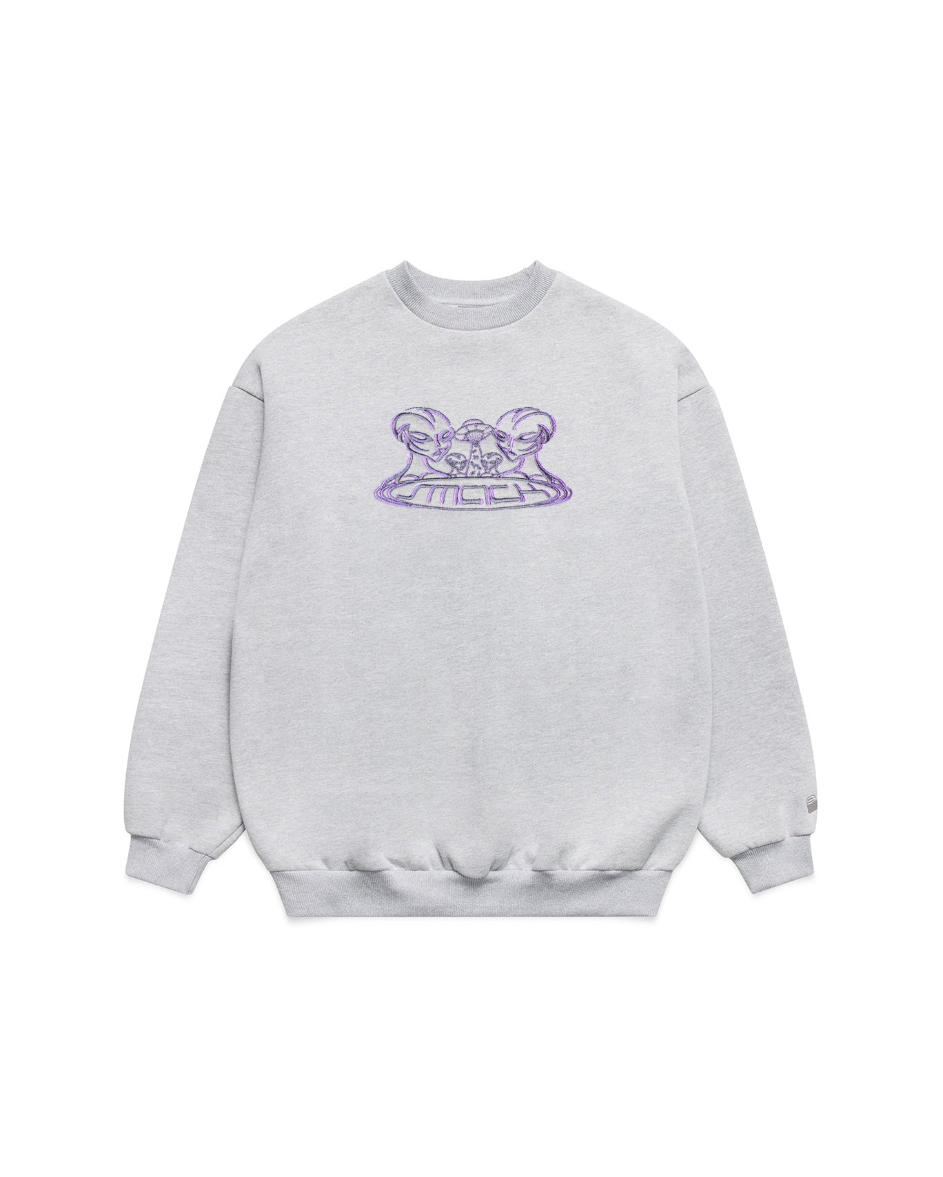 alien embroidered crew neck - ash grey