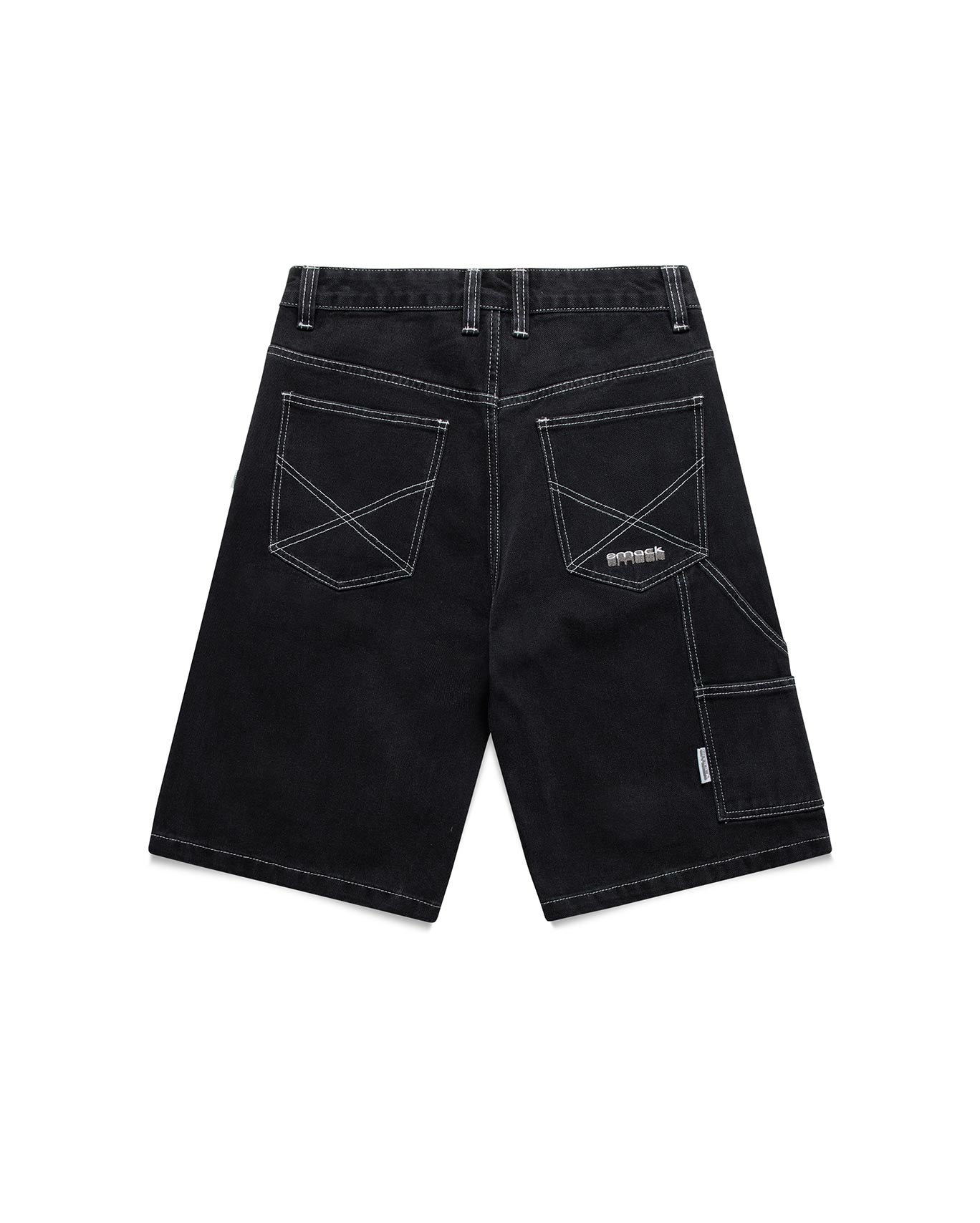 denim shorts - washed black
