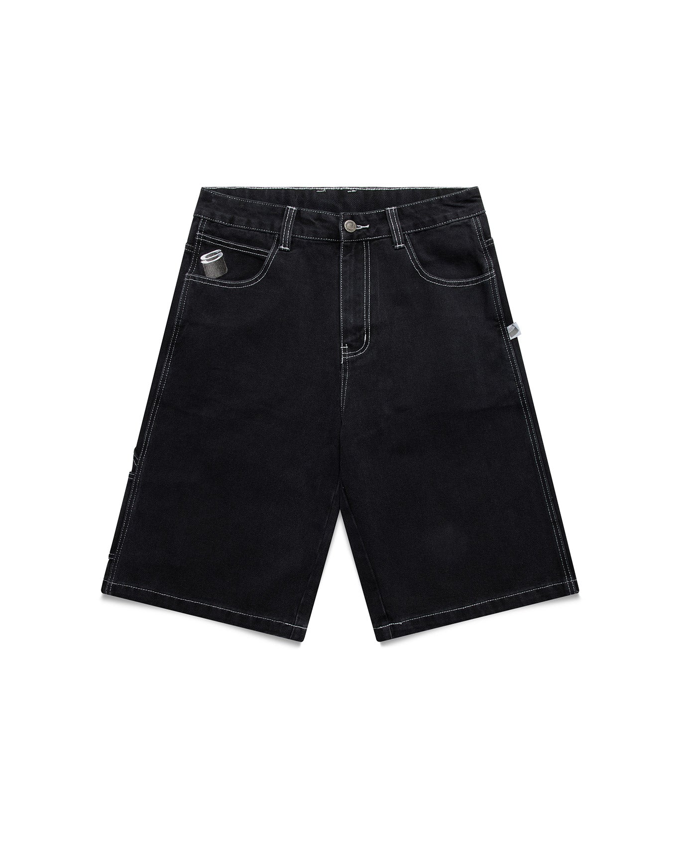 denim shorts - washed black