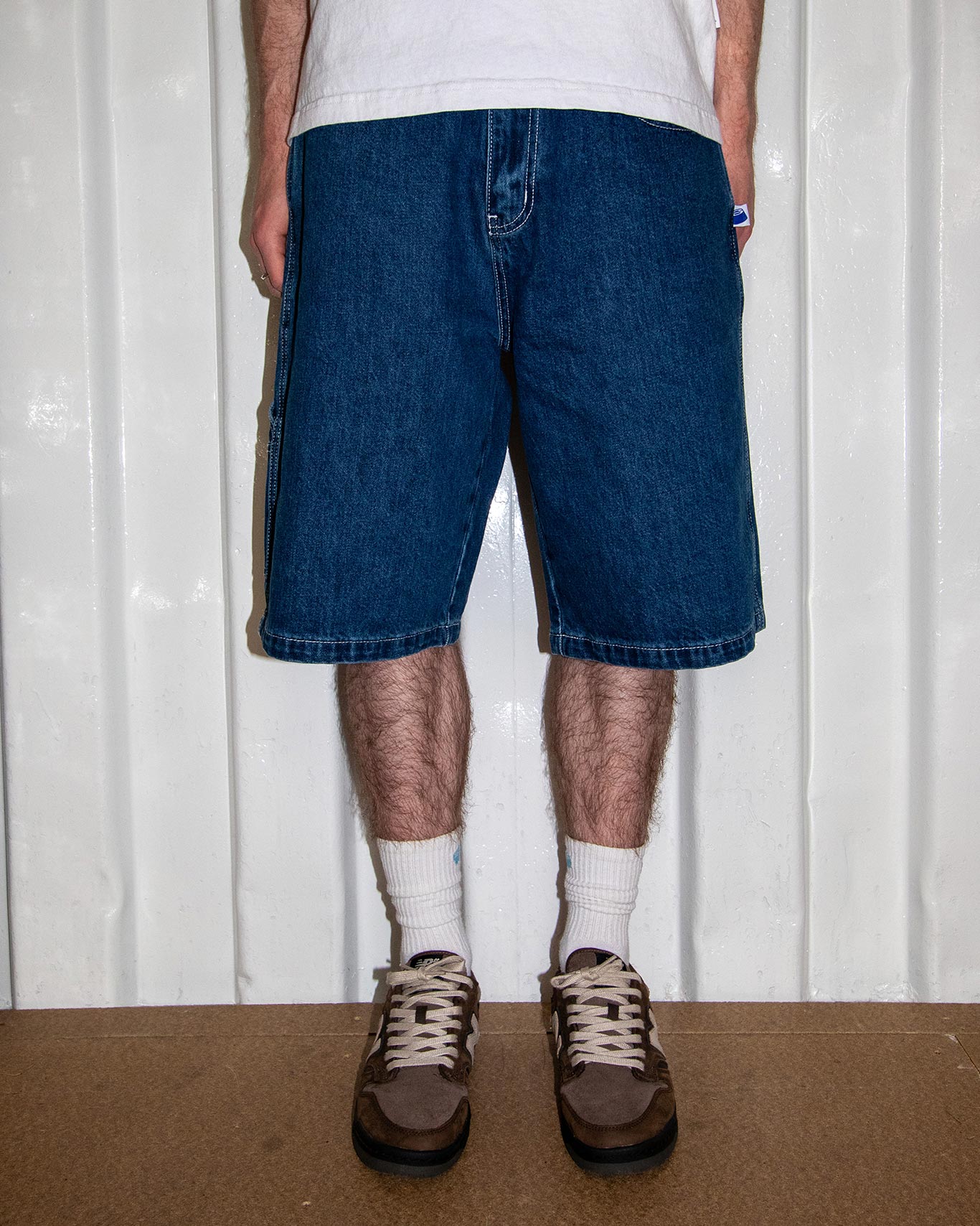 denim shorts - washed indigo