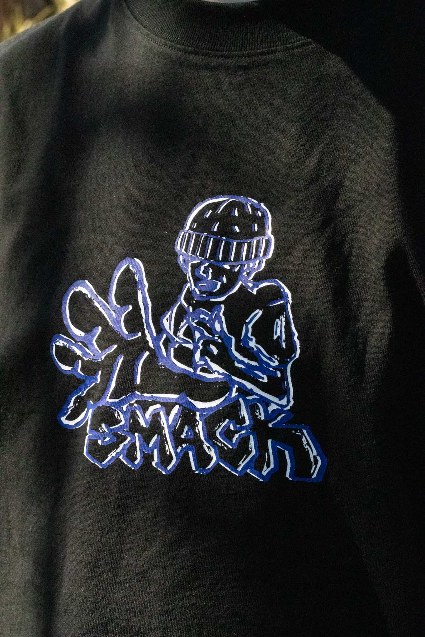t-shirt sketch - blue + white print