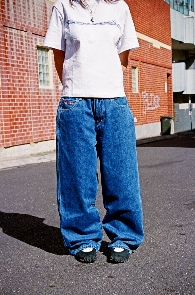 denim jeans barbwire - washed indigo