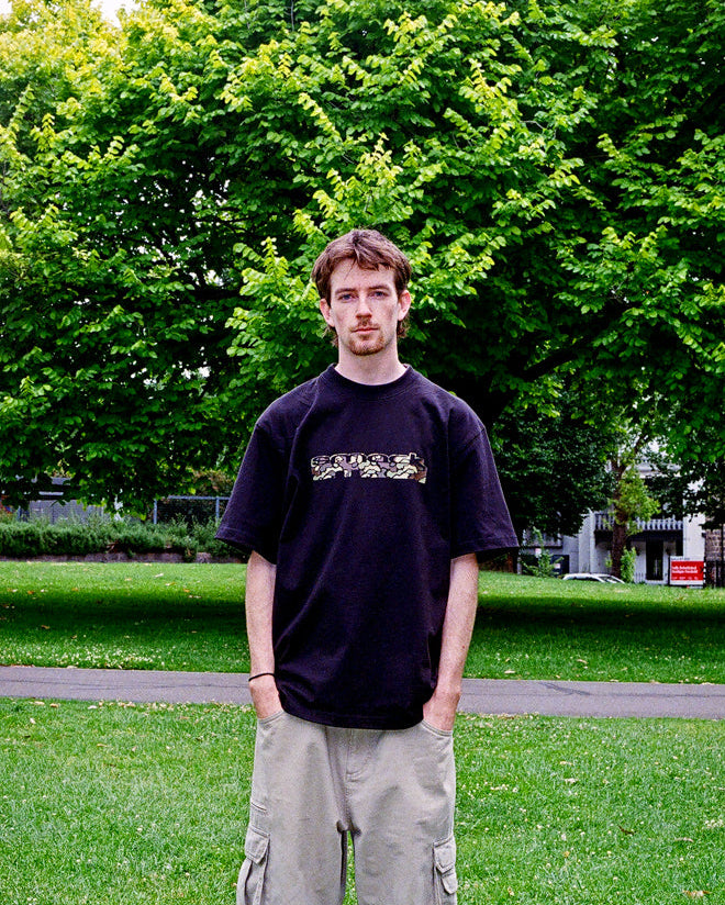 t-shirt camo sunken - black