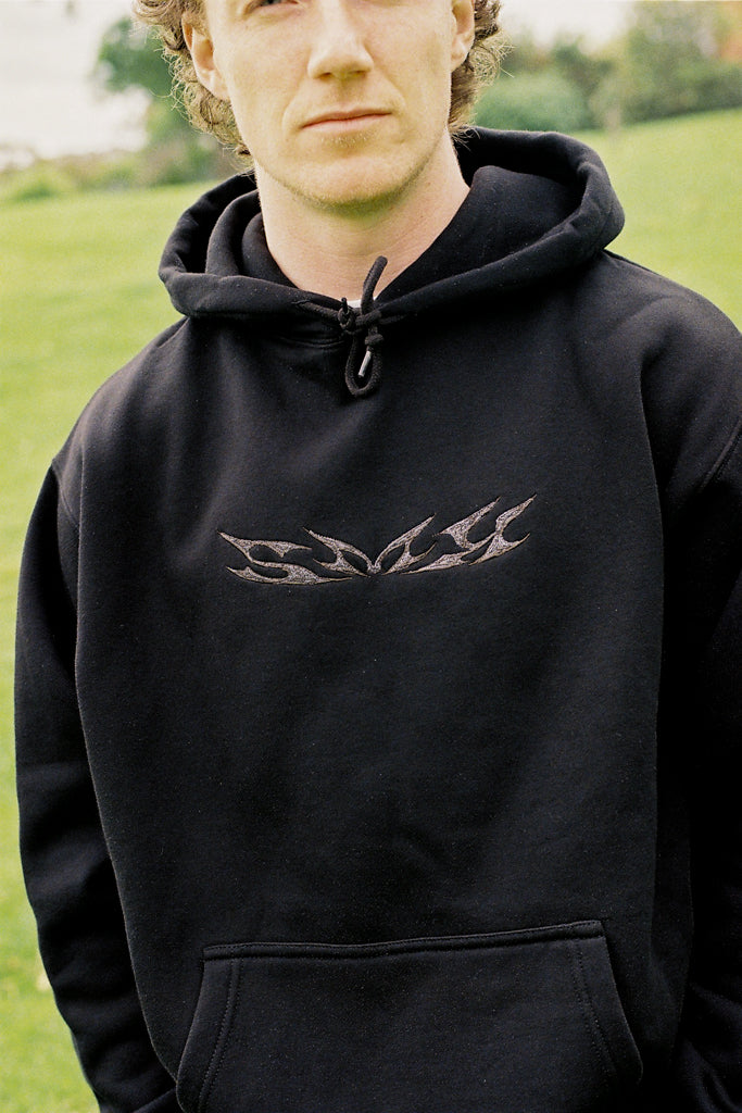 hoodie smk - black + grey embroidery