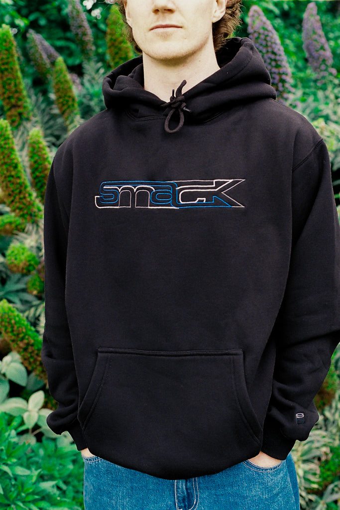 hoodie arrows - blue + cream + ash embroidery