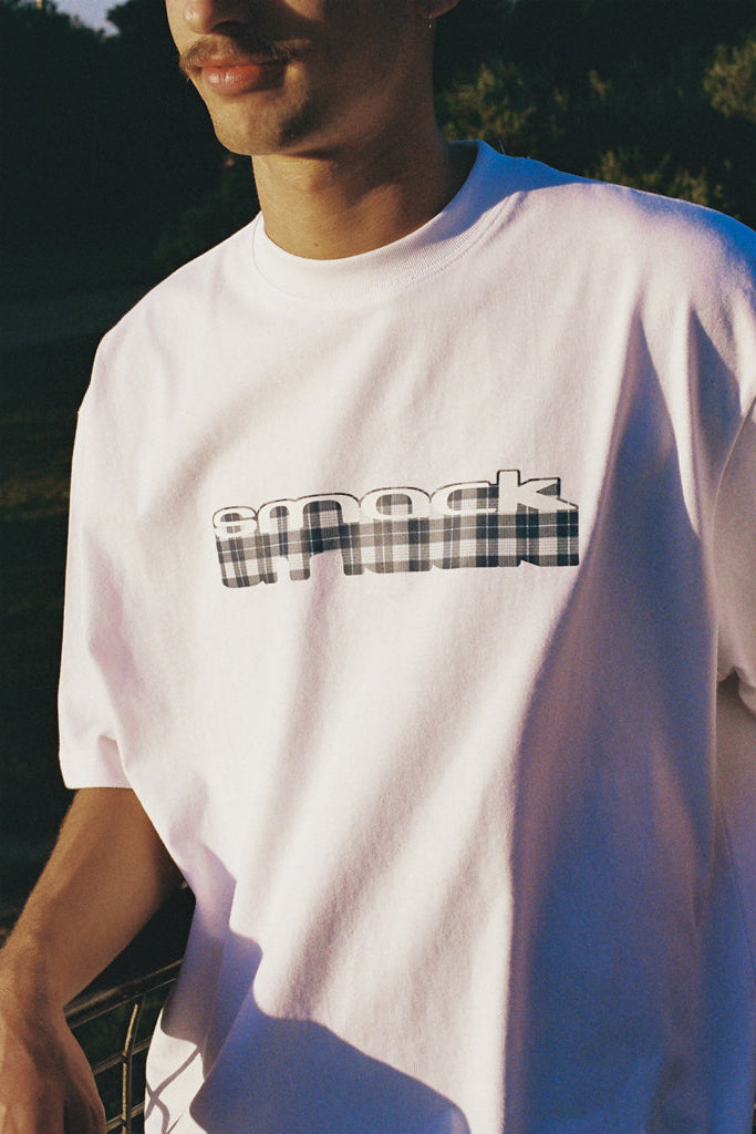 t-shirt plaid sunken - white