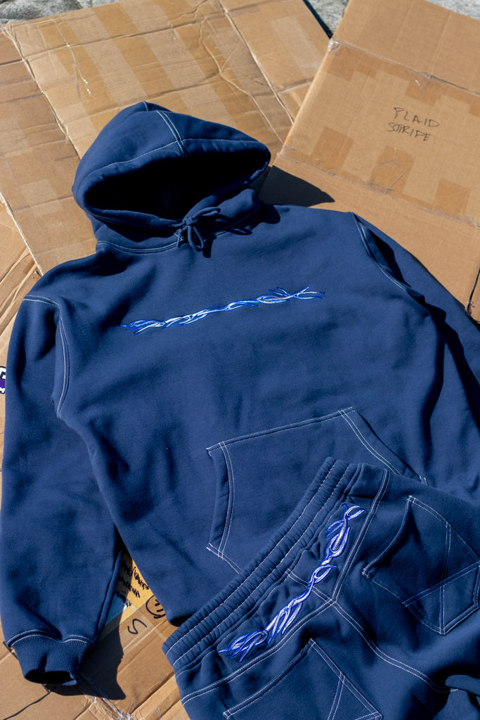 hoodie barbwire - contrast stitch