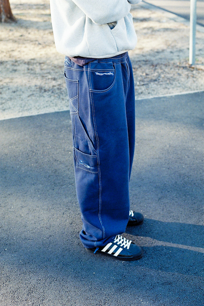 baggy sweatpants barbwire - navy