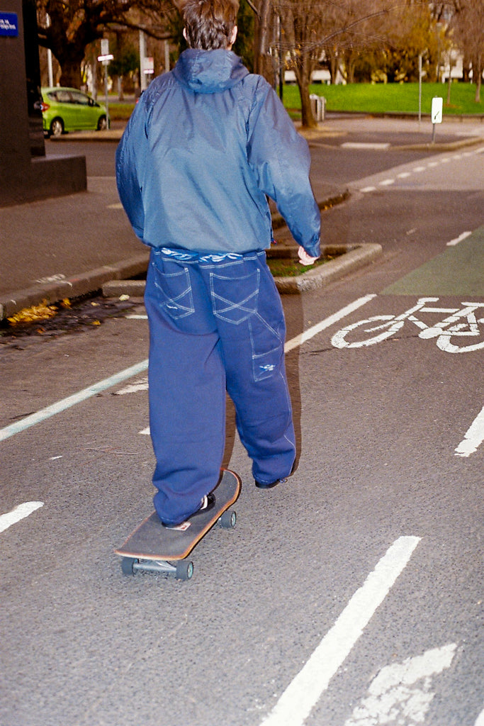 baggy sweatpants barbwire - navy