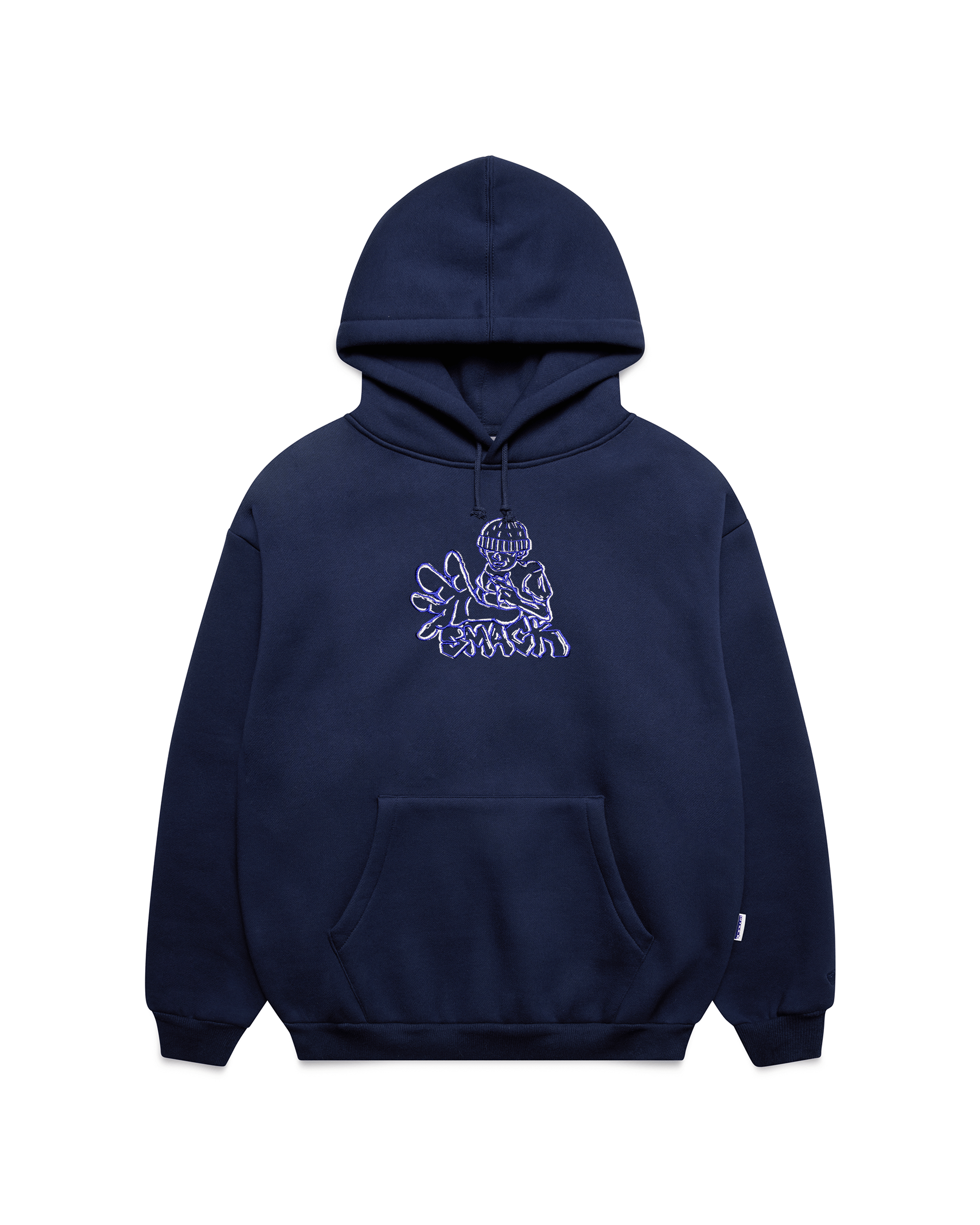sketch embroidered hoodie - navy