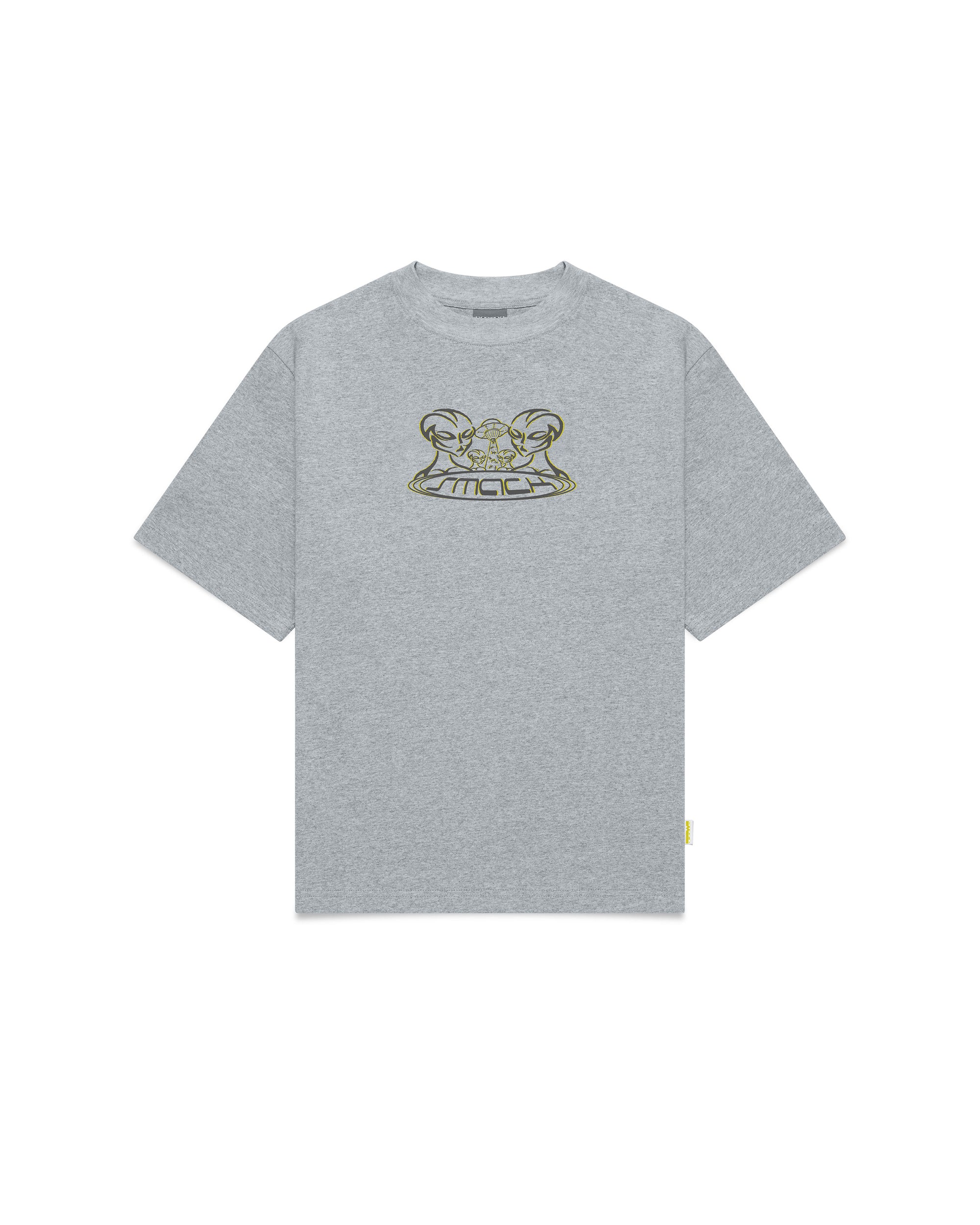 t-shirt aliens - yellow + charcoal print