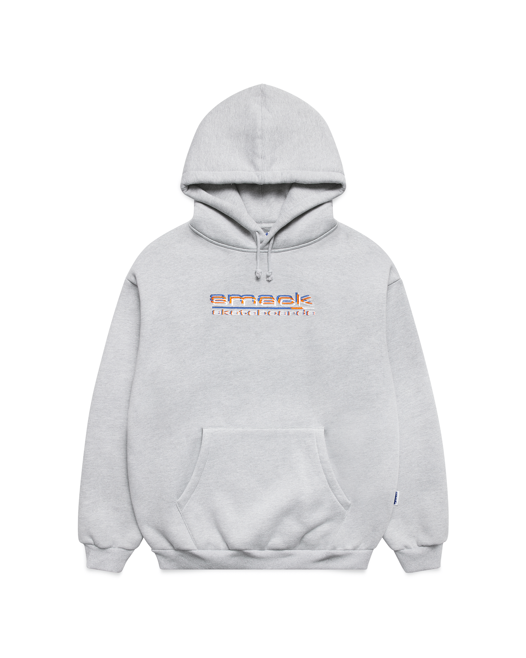 stacked embroidered hoodie - ash grey