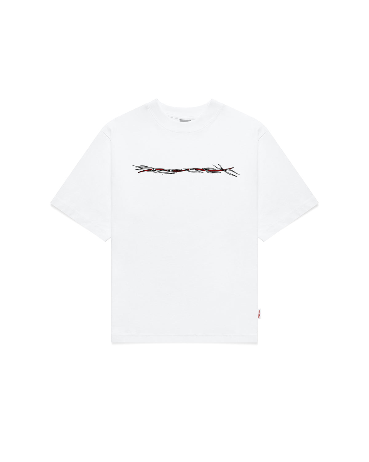 t-shirt barbwire - red + charcoal print