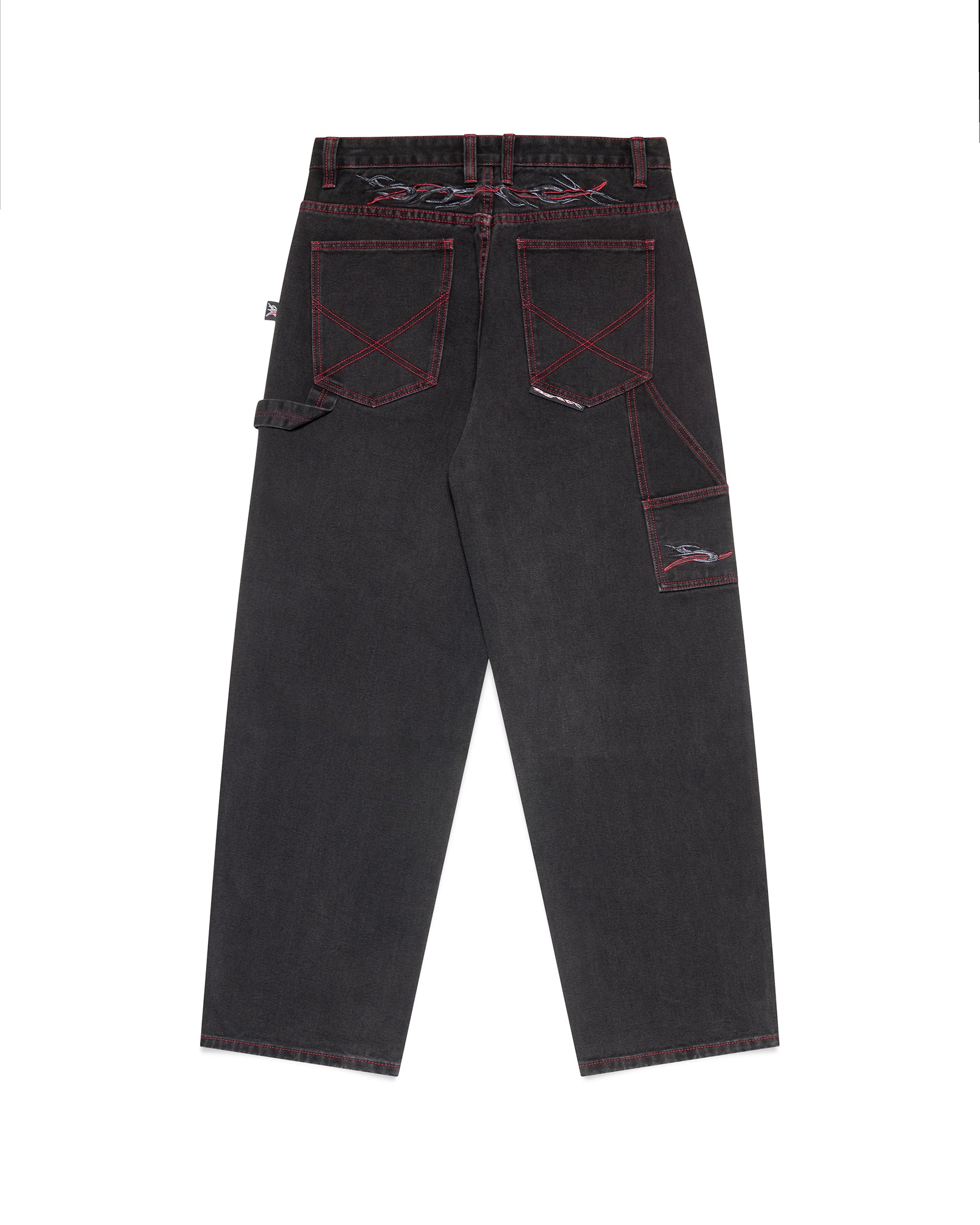 barb wire carpenter jeans - black/red
