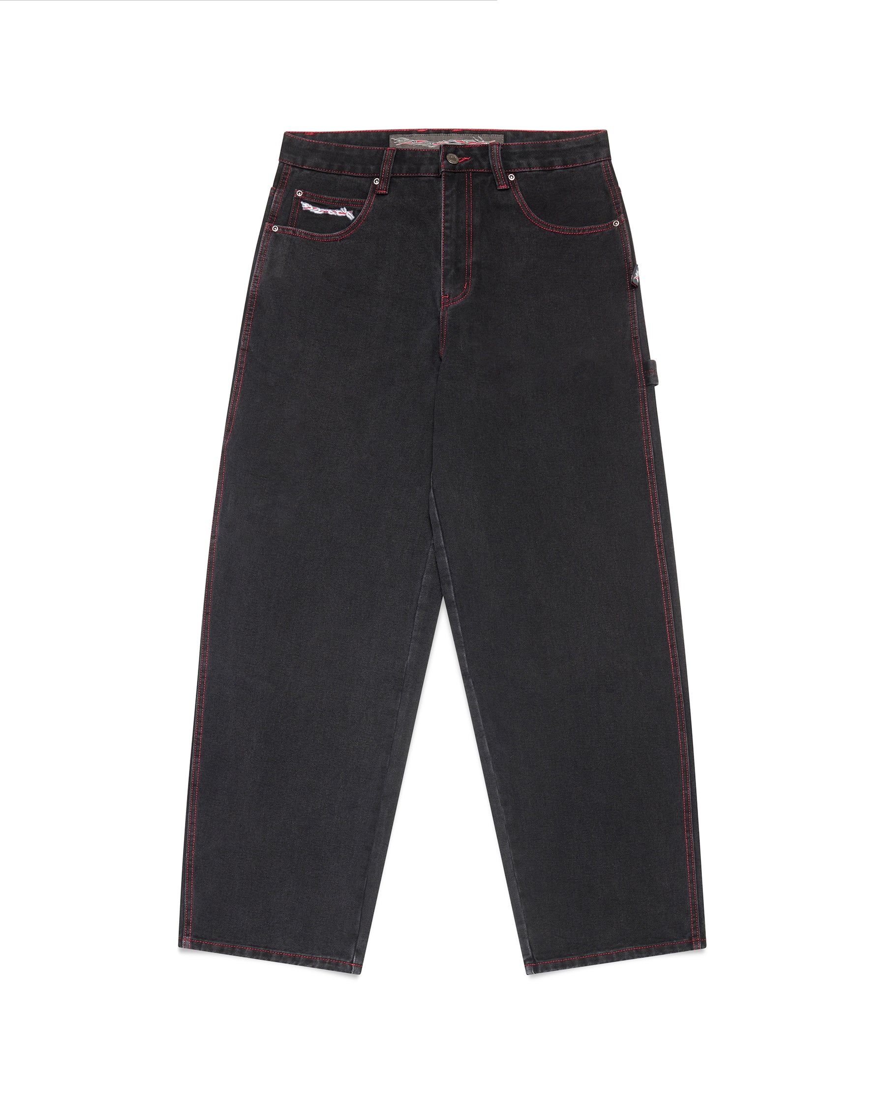 barb wire carpenter jeans - black/red
