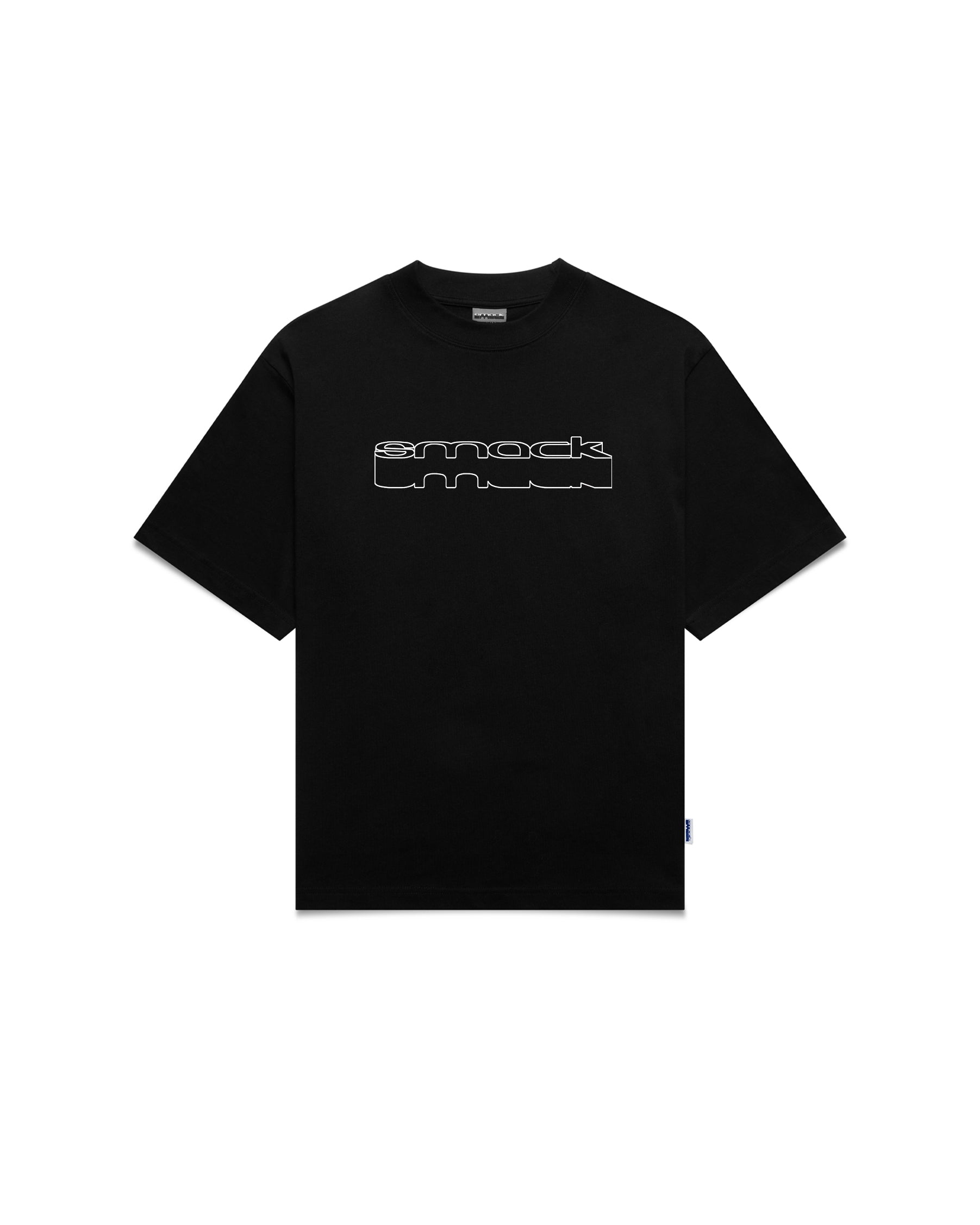 t-shirt sunken outline - black