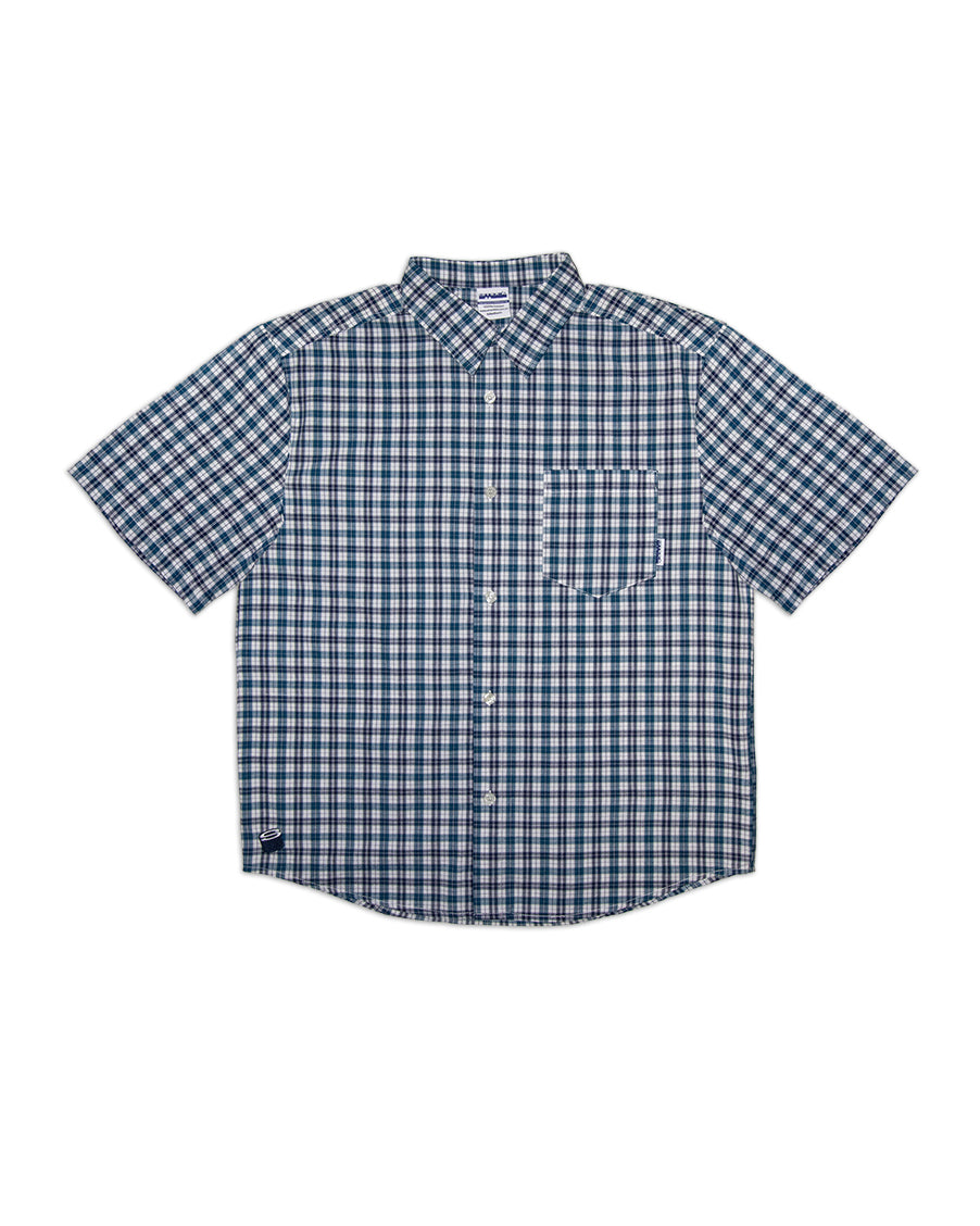 button up shirt - blue plaid