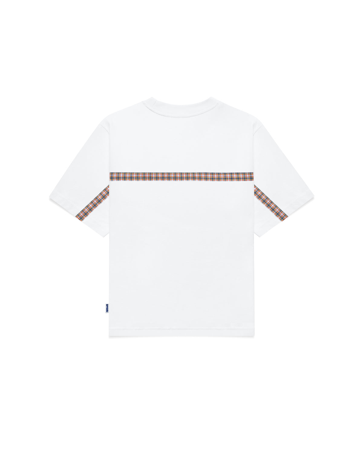 t-shirt recycled plaid stripe - white