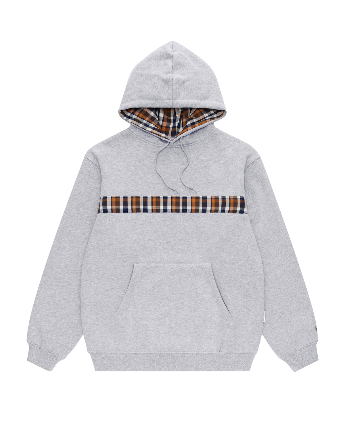hoodie plaid stripe - grey