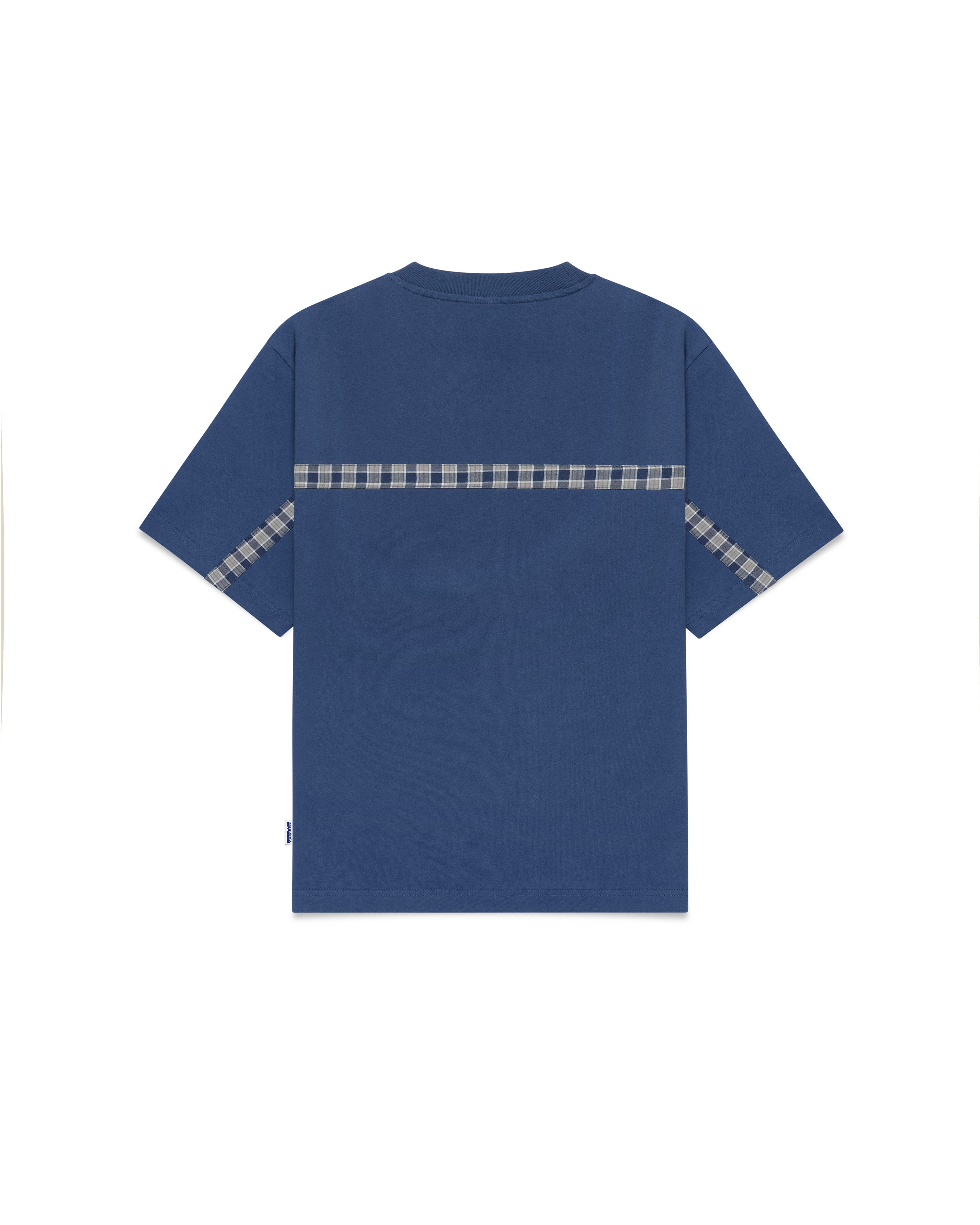 recycled plaid stripe shirt - slate